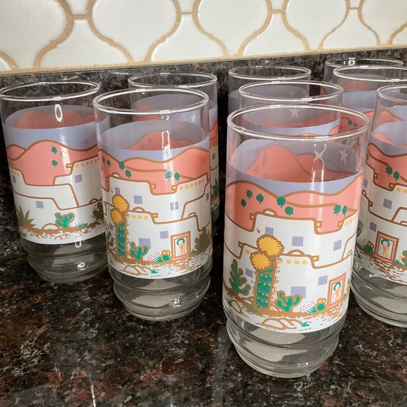vintage Southwestern-themed drinking glasses Southwest Fiesta Tumblers - Picture 4 of 5